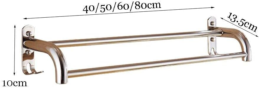 Bathroom Double Towel Bar/Towel Rack/Towel Rack/Wall-Mounted Towel Rack Suitable for Bathroom/Kitchen Tower Hanger/50Cm