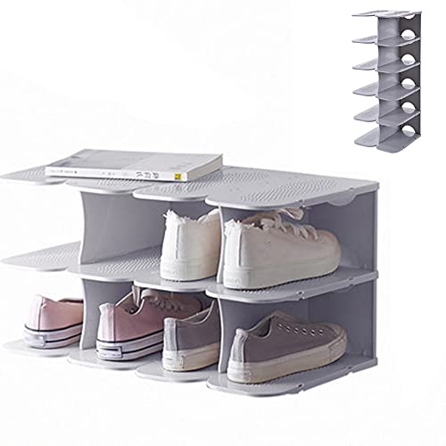 Souarts DIY Shoe Rack Narrow / Wide Boots Shoes Slippers Standing Shelf Shoe Cabinet Shoe Rack Organiser for Cabinet Hallway Bedroom Entrance Bed