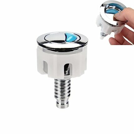 1Pcs Toilet Flush Button, Round Head Dual Toilet Push Button, Cistern Flush Replacement, Toilet Push Button Flush Replacement Compatible with Ide