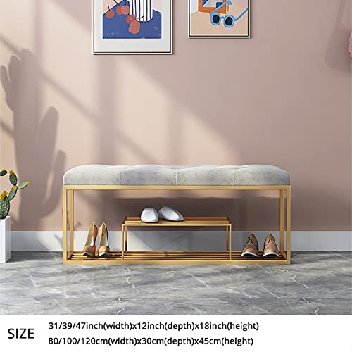 Modern Entry Shoe Bench Shoe Organizer Furniture,Luxurious Entryway Bench Shoe Rack Bench,Soft Velvet Upholstered Bench Seat Shoe Storage Bench-P