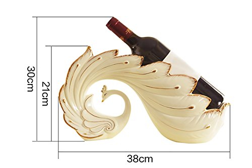 PIBM Fashion Creative Peacock Ceramic European Classical Ivory White Wine Cabinet Decorations Living Room Entrance Decoration Crafts Wine Rack J1