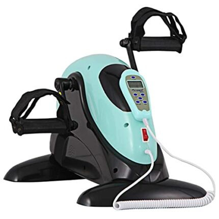 LUNEZY Under Desk Electric Pedal Exerciser, Electronic Physical Therapy Rehab Pedals Exerciser with Multi-function Remote Control, Adjustable Res