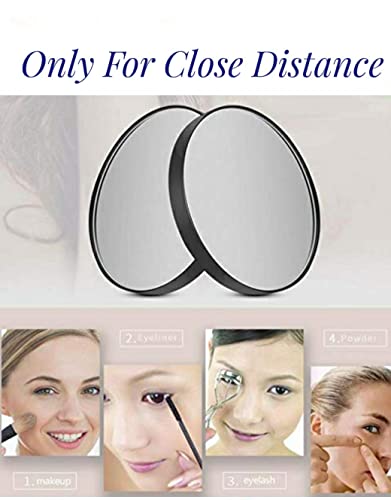 HAJTECH 20X Magnifying Mirror for Precise Makeup - Travel Vanity Mirror -Compact Cordless Portable & Durable Tool- for Bathroom Shaving Eyebrow T