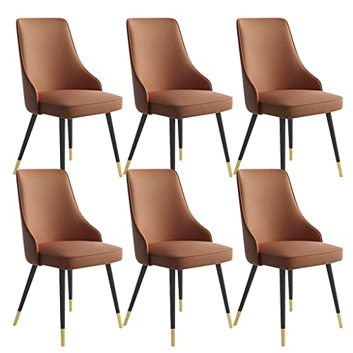 Kitchen Dining Room Furniture Chairs Dining Chairs Set Of 6 Living Room Side Chairs Water Proof PU Leather Kitchen Chairs with Metal Legs Kitchen