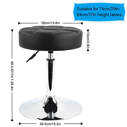 FURWOO Round PU Leather Salon Massage Chair Adjustable Swivel Stool Work Chair Hairdressing Work Stool Barber Shop Beauty Salon Nail Beauty Chair