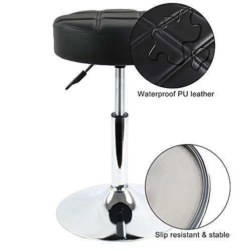 FURWOO Round PU Leather Salon Massage Chair Adjustable Swivel Stool Work Chair Hairdressing Work Stool Barber Shop Beauty Salon Nail Beauty Chair