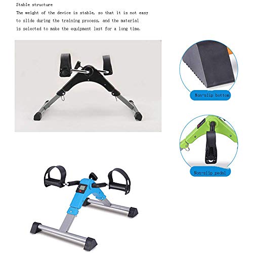 LUNEZY Folding Bicycle Mini Leg Rehabilitation Training Device with Adjustable Resistance with Digital Display,Blue