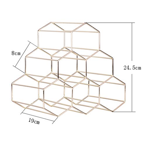 PIBM Iron Wire Wine Rack Hexagon Honeycomb Nest Shelf High Load Bearing Creative Storage Rack Decoration J119