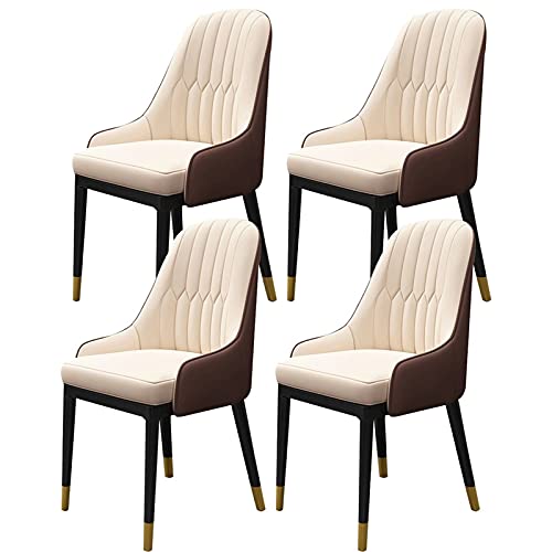 Kitchen Dining Room Furniture Chairs Kitchen Dining Chairs Set Of 4 Modern PU Leather High Back Soft Seat Living Room Chairs Water Proof Leather