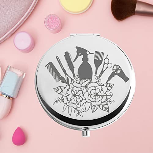 KEYCHIN Hair Barber Pocket Mirror Hair Stylist Gift Hairdresser Compact Makeup Mirror for Women Girls (Hair Barber Mirror)