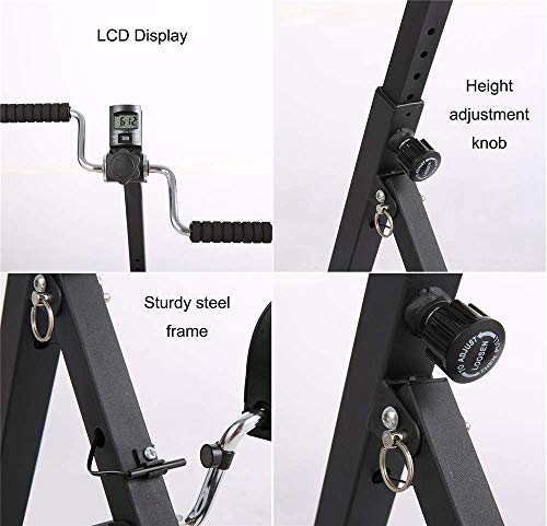 Case Folding Arm and Leg Pedal Exerciser for Leg Arm and Knee Recovery Exercise with LCD Monitor, Portable Pedal Exerciser Fitness Equipment