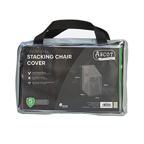 Ascot Premium Stacking Chair Cover - 61 X 68 X 68/107 (H) cm Modern Grey