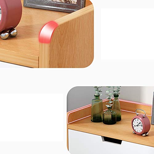 JYDQM Living Room Solid Wood Leg Mini Bedside Table, Eight-shaped Leg Bedroom Outside Bedside Table