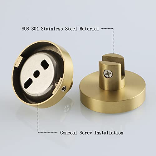 Mooche Tempered Glass Shelf Bathroom Shelf with Rail Wall Mounted 15 Inch, SUS304 Stainless Steel Golden Bracket and Black Tempered Glass, GDL538