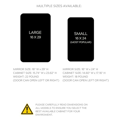 Medicine Cabinets For Bathroom With Mirror, Recessed Medicine Cabinet or Surface Mounted Bathroom Mirror Cabinet With Storage - 16" x 29",Bathroo