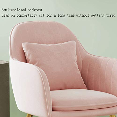 Modern Kitchen Dining Room Chairs Velvet Dining Chair Metal Legs Living Room Chairs With Armrests Backrest Kitchen Dining Chairs (Color : White,