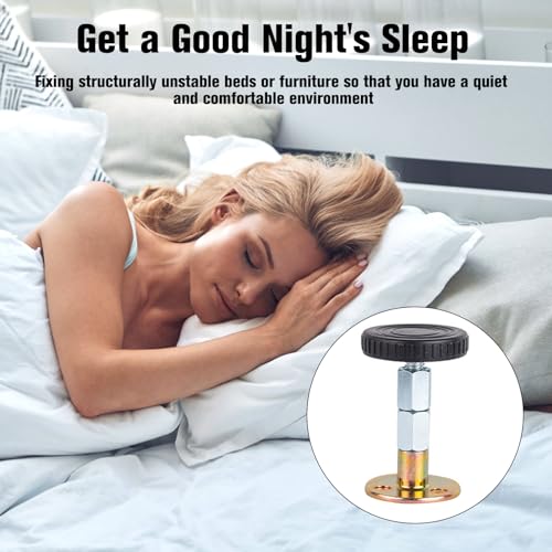 IBEIKE Adjustable Threaded Headboard Stoppers for Bed - 4pc Anti-Shake Bed Noise Stoppers, Prevent Rocking Headboard Pad Stabilizer Bumper for Ho