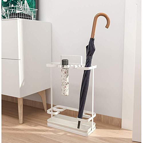 MiroDo Umbrella Stands Umbrella Stand Metal Handle Drip Tray Home Office Lobby Decorative Storage Rack Walking Stick Storage Bin Stand (Color : W