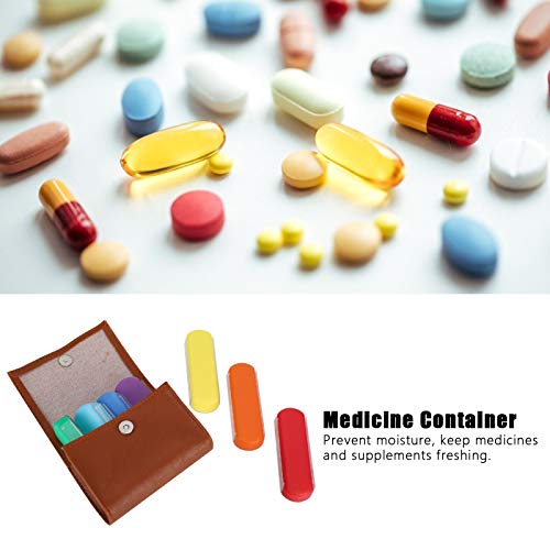 Pilipane Weekly Colored Medicine Storage Box,28 Grids Tablets Container, BPa Free Medicine Organizer with Storage Bag, Portable Tablets Storage B