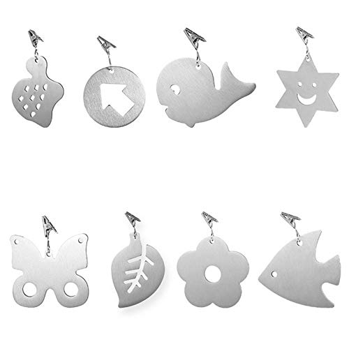 NO 8 Pieces Decorative Tablecloth Clips,Stainless Steel Tablecloth Pendant,Tablecloth Weights with Metal Clips,Table Cloth Holder Clamps for Outd