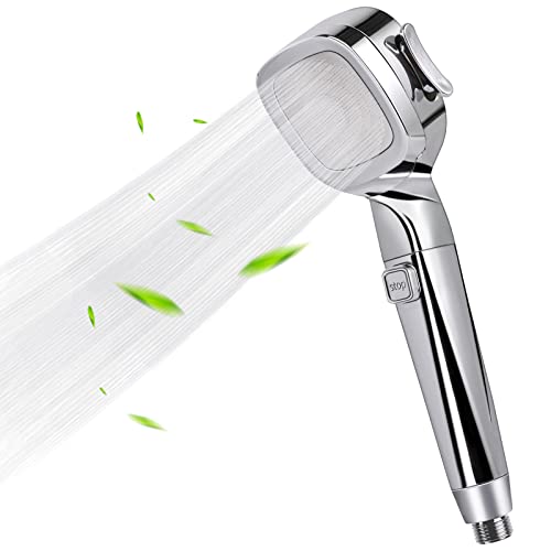 Minicoco Shower Head High Pressure Shower Heads with Shower Filter Core, 4 Spray Modes and Pause Switch Design for Power Shower Head to Increase