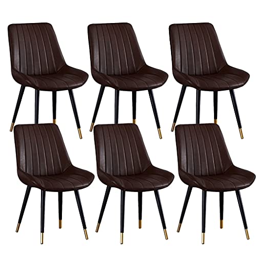 Kitchen Dining Room Furniture Chairs Dining Chairs Set Of 6 Kitchen Chairs with PU Cushion Seat Back, Modern Mid Century Living Room Side Chairs