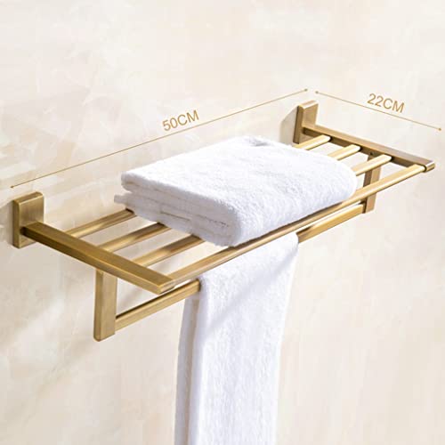HIGOH Towel Rack Antique Towel Rack, All Copper Bath Towel Holder, Bathroom Hanger, Toilet Rack, Toilet Toilet Bathroom Hardware