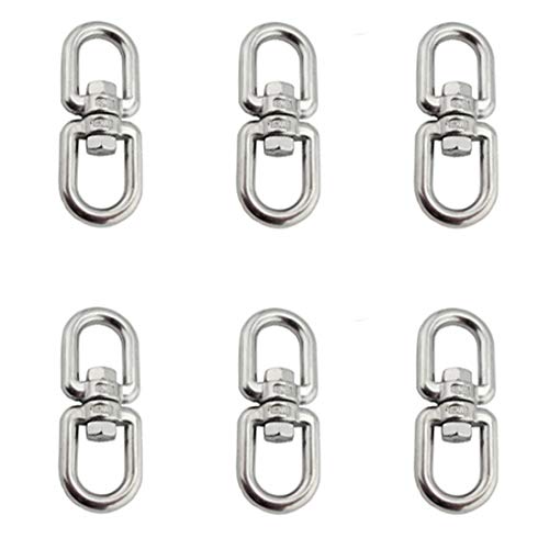 Concisea 6PCS Swivel Hooks,Heavy Duty M4 Double-Ended Swivel Hook Eye to Eye Swivel Shackle Ring Connector for Hanging Chair Swivel Grill,Sandbag