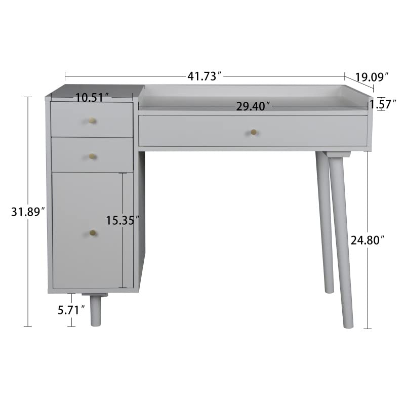 N/A 3 Drawers 1 Door Dresser Desk Computer Desk For Bedroom Living Room Office Furniture Home Furniture (Color : A)