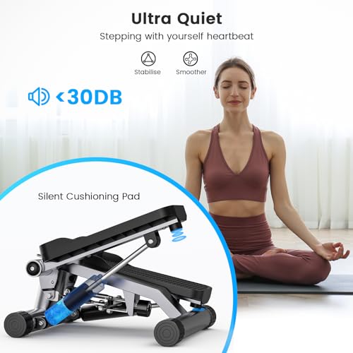 Sportsroyals Stair Stepper with Resistance Band, Mini Stepping Fitness Exercise Home Workout Equipment for Full Body Workout,330lbs Weight Capaci
