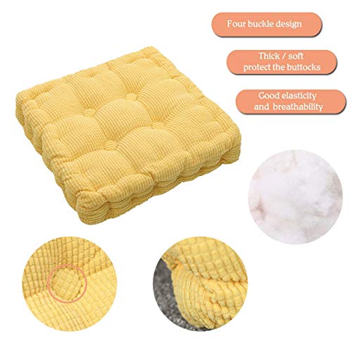 ASDF Garden Furniture Pad, Outdoor/indoor Water Thicken 2 Seater Bench And Patio Furniture Pad Cushion 55x55cm yellow-4