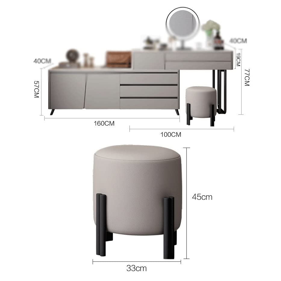 JJZXD Wooden Dressing Table Storage Storage Side Cabinet Corner Vanity Table Smart Vanity