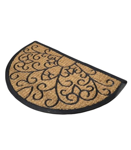oKu-Tex Design 3 Coconut Door Mat Semi-Circular 45 x 75 cm