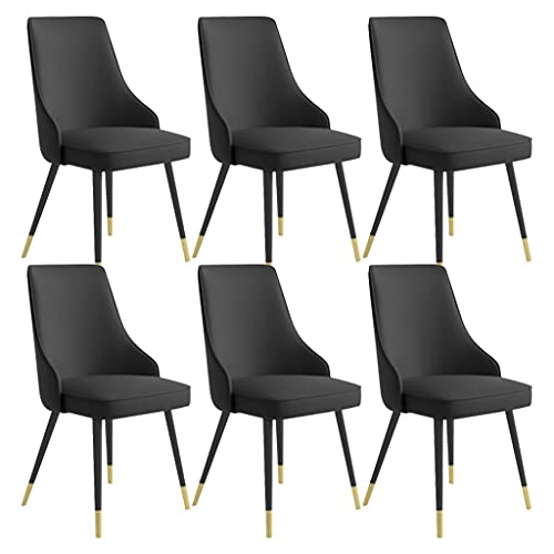 Kitchen Dining Room Furniture Chairs Dining Chairs Set Of 6 Living Room Side Chairs Water Proof PU Leather Kitchen Chairs with Metal Legs Kitchen