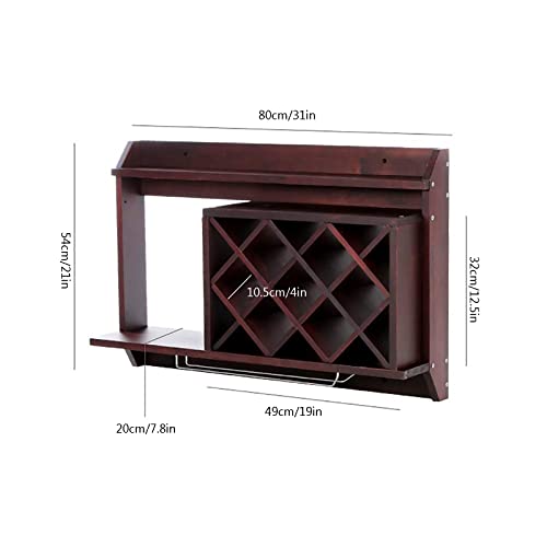 EYLINK Wall-Mounted Wine Rack, Wooden Wall Hanging Wine Rack, 3-Layers Wall Wine Rack, Wall Mounted Wine Cabinet With Stem Holder, Freestanding D