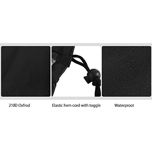 Patio Rattan Daybed Cover 210D Oxford Waterproof Round Rattan Daybed Cover Rattan Garden Furniture Cover for Rattan Day Bed Sofa (228x83cm) (Blac