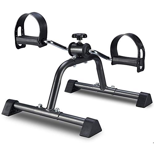 HUANGXING - Mini Exercise Bike, Foot Pedal Exerciser, Arm and Leg Exerciser, Work Out and Rehabilitation, Sturdy Exerciser with Adjustable Resist