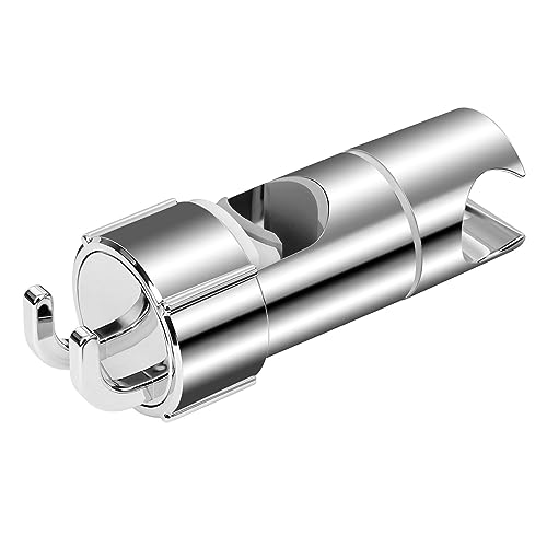 OSDUE Hand Shower Holder for 16-27MM Slide Bar, Adjustable Replacement Shower Holder, Shower Riser Rail Slider, 360° Rotation, Chrome Plated, Eas