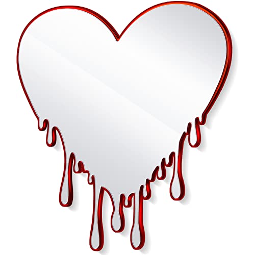 Melting Heart Mirror Heart Mirror Heart Shaped Mirror Heart Wall Decor Wall Mirror Decorative Mirrors for Wall Living Room Bathroom Wall Art Deco