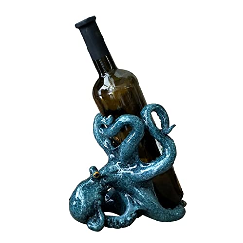 JJZXD Octopus wine rack resin wine bottle rack decoration craft wine set decoration bar supplies