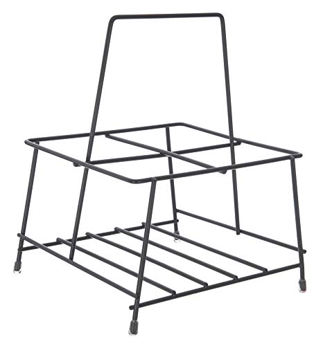 FiNeWaY Nostalgia Milk Bottle Holder Wire Tidy Crate Rack Carry Carrier Doorstep Store Drink Kitchen Storage Organiser Caddy With Integrated Hand