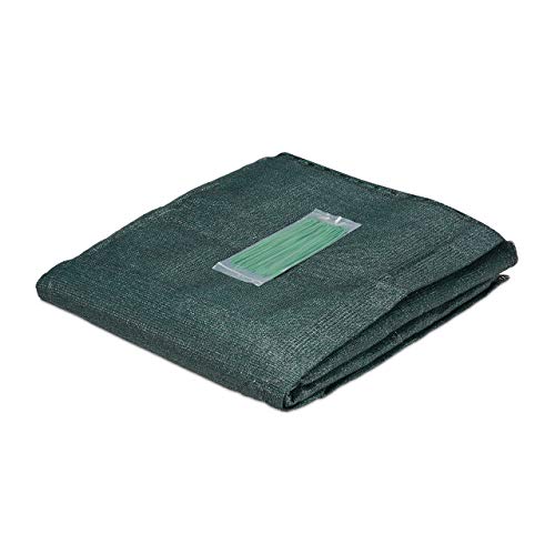 Relaxdays Fence Netting, Privacy Shield For Fences & Railing, HDPE Net, UV-resistant, Weatherproof, 1.2 x 15 m, Green