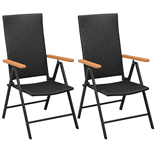 WODMB Stackable Garden Chairs 2 Pcs Resin Weave Garden Set Outdoor Furniture Easy Assembly (Color : B, Size : One size)