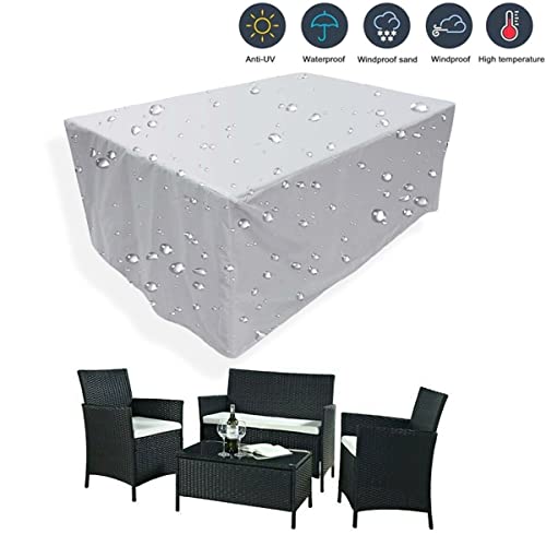JUZHOUHUI Outdoor Waterproof Patio Table Cover,Patio Furniture Set Cover,Lawn Patio Furniture Cover with Padded Handles for Outside Dining Table