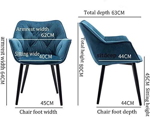 Modern Kitchen Dining Room Chairs Velvet Dining Chairs Set Of 4 Cozy Cushioned Seat Metal Non-Slip Feet Kitchen Chair Living Room Bedroom Makeup