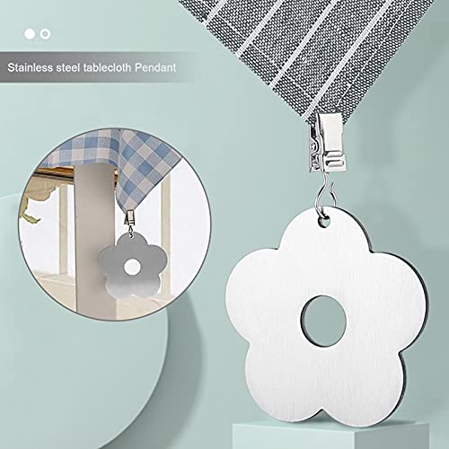 EMSea 16pcs Tablecloth Weights Stainless Steel Decorative Table Cloth Holder Clamps for Outdoor and Indoor Home Garden Picnic Leave/Flower/Star/B