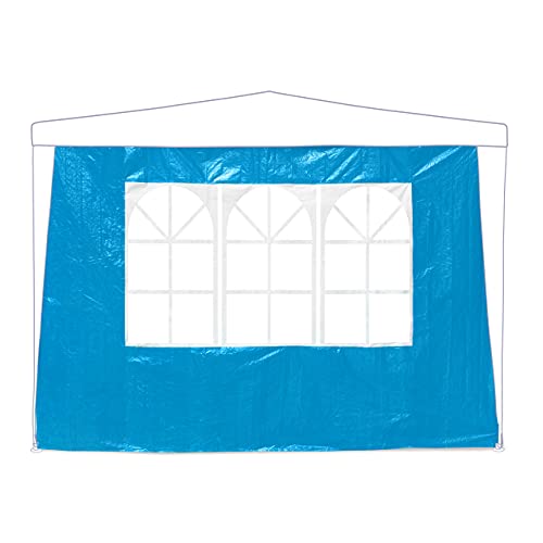 Relaxdays Gazebo, set of 4, 3 side walls with window, 1 side panel with zip, H x W 2 x 3 m, light blue