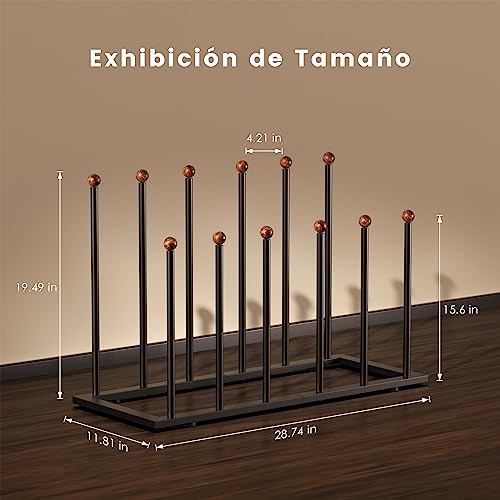 LiebeRen Boot Rack,Boot Rack Organizer Tall Boots,Boot Organizer,Free Standing Boot Racks,Black Metal Boot Rack Fit For 6 Pairs