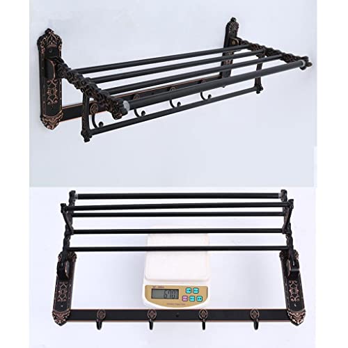 HIGOH Towel Racks,Bathroom Towel Rack Wall Mounted Towel Holder,Bathroom Hardware,Carved Bathroom Shelf Towel Rack,Towel Holder, Aluminum Bathroo