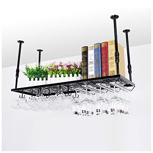 Stylish Simplicity Industrial Retro Stylish Simplicity Down Wine Rack Ceiling Simple Metal Creative Display Home Goblet Wine Rack Adjustable Heig